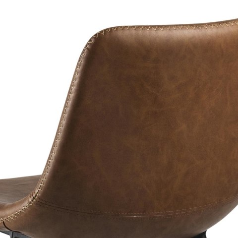 BRĄZOWY HOKER Z OPARCIEM NEVADA, METALOWY, WYTRZYMAŁY, TAPICEROWANY, LOFT