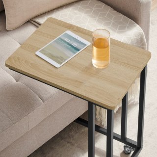 STOLIK KAWOWY MOVIDA, ŁAWA LOFT, SONOMA, CZARNY, Z KÓŁKAMI, DO SALONU