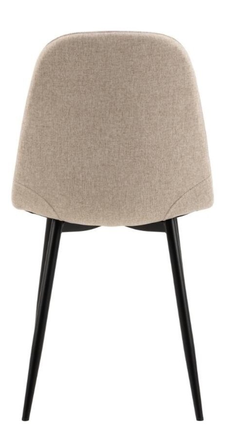 BEŻOWE KRZESŁO GLAMOUR DO JADALNI, TAPICEROWANE, CZARNY METAL, NOWOCZESNE BEŻOWE KRZESŁO GLAMOUR DO JADALNI, TAPICEROWANE, CZARNY METAL, NOWOCZESNE