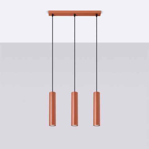 Lampa wisząca LAGOS 3L ochra czerwona