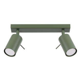 PLAFON LAMPA SUFITOWA MODERNA, 2XGU10, ZIELONY OLIWKOWY, LOFT, REGULOWANY