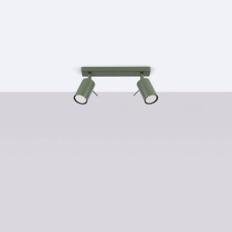 PLAFON LAMPA SUFITOWA MODERNA, 2XGU10, ZIELONY OLIWKOWY, LOFT, REGULOWANY