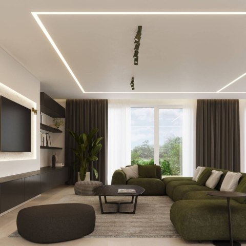 PLAFON LAMPA SUFITOWA MODERNA, 2XGU10, ZIELONY OLIWKOWY, LOFT, REGULOWANY