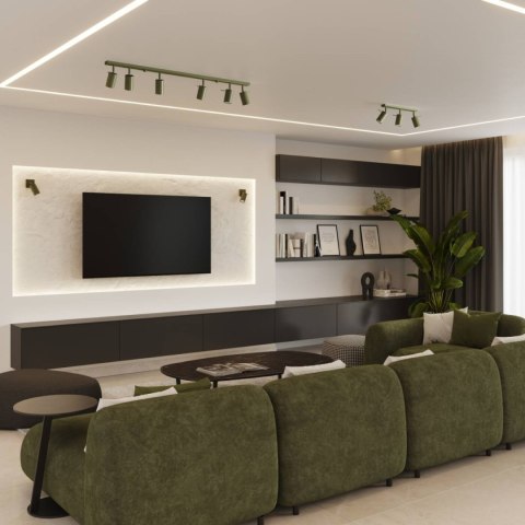 PLAFON LAMPA SUFITOWA MODERNA, 2XGU10, ZIELONY OLIWKOWY, LOFT, REGULOWANY