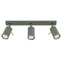 LAMPA SUFITOWA LUMINUS, 3xGU10, ZIELONY OLIWKOWY, PLAFON, LOFT, STAL