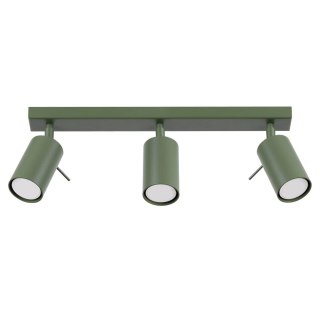 LAMPA SUFITOWA LUMINUS, 3xGU10, ZIELONY OLIWKOWY, PLAFON, LOFT, STAL