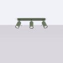 LAMPA SUFITOWA LUMINUS, 3xGU10, ZIELONY OLIWKOWY, PLAFON, LOFT, STAL