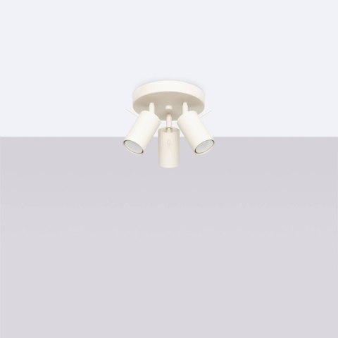 PLAFON SUFITOWY LUMINUS, BEŻOWY, 3xGU10, REFLEKTOR, NOWOCZESNY, DO SALONU