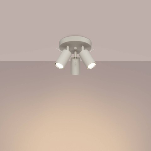 PLAFON SUFITOWY LUMINUS, BEŻOWY, 3xGU10, REFLEKTOR, NOWOCZESNY, DO SALONU