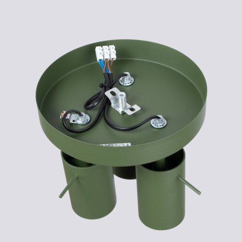 PLAFON LAMPA SUFITOWA LUMINUS, ZIELONY OLIWKOWY, 3xGU10, RING, LOFT, STAL