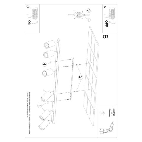 PLAFON LAMPA SUFITOWA LUMINUS, 6XGU10, BEŻOWA, REGULOWANA, NOWOCZESNA