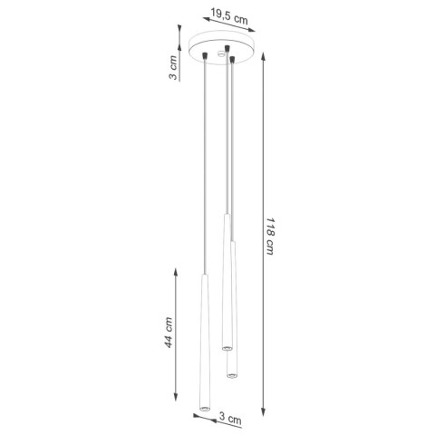 Lampa wisząca BLISS 3P czarna