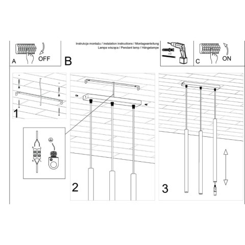 Lampa wisząca PASTELO 3 beżowa