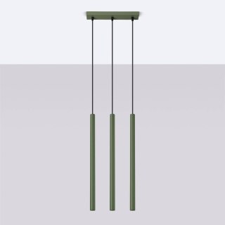 Lampa wisząca PASTELO 3P zielona oliwka