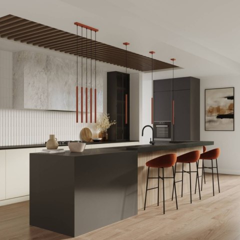 Lampa wisząca PASTELO 5P ochra czerwona