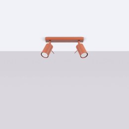 PLAFON LAMPA SUFITOWA LUMINUS, 2XGU10, REFLEKTOR, LOFT, OCHRA CZERWONA