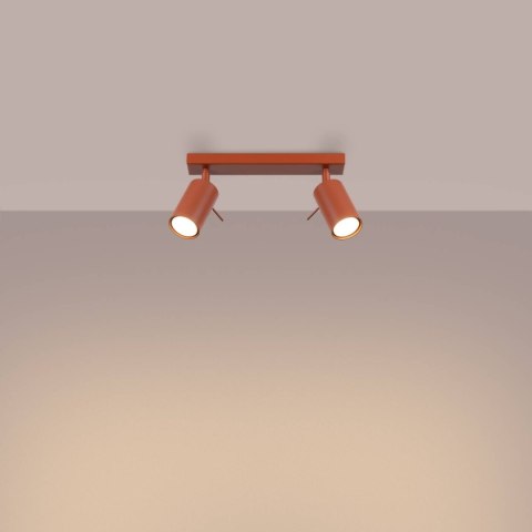 PLAFON LAMPA SUFITOWA LUMINUS, 2XGU10, REFLEKTOR, LOFT, OCHRA CZERWONA