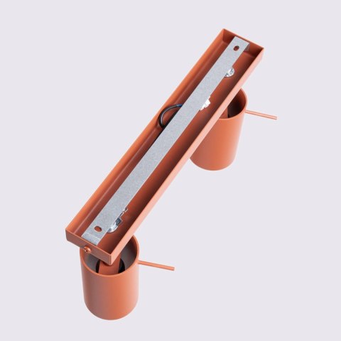 PLAFON LAMPA SUFITOWA LUMINUS, 2XGU10, REFLEKTOR, LOFT, OCHRA CZERWONA