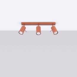 PLAFON LAMPA SUFITOWA LUMINUS, 3XGU10, CZERWONA, REGULOWANA, LOFT, TUBA