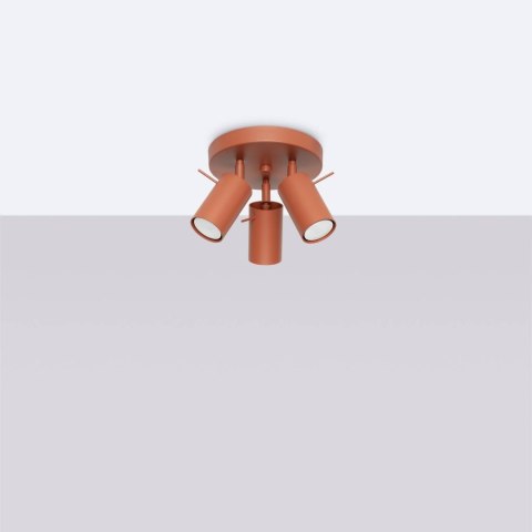 PLAFON SUFITOWY LUMINUS RING, 3X GU10, OCHRA CZERWONA, RUCHOMY REFLEKTOR