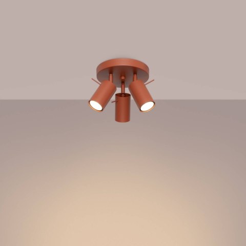 PLAFON SUFITOWY LUMINUS RING, 3X GU10, OCHRA CZERWONA, RUCHOMY REFLEKTOR