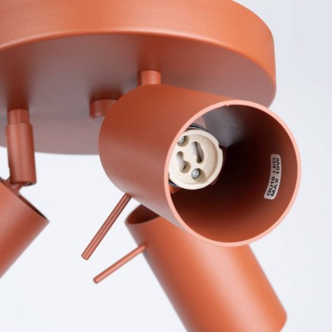 PLAFON SUFITOWY LUMINUS RING, 3X GU10, OCHRA CZERWONA, RUCHOMY REFLEKTOR