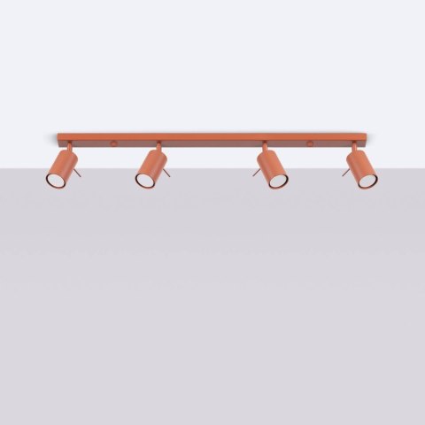 PLAFON SUFITOWY LUMINUS 4XGU10 CZERWONY, LAMPA REFLEKTOR, REGULOWANA, LOFT