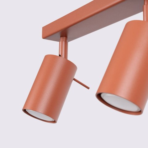 PLAFON SUFITOWY LUMINUS 4XGU10 CZERWONY, LAMPA REFLEKTOR, REGULOWANA, LOFT