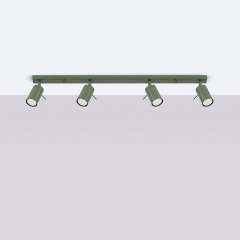 PLAFON LAMPA SUFITOWA LUMINUS, 4XGU10, ZIELONA OLIWKOWA, REGULOWANA, LOFT