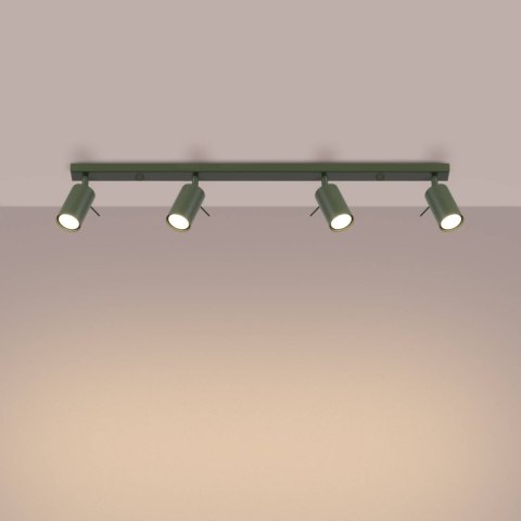 PLAFON LAMPA SUFITOWA LUMINUS, 4XGU10, ZIELONA OLIWKOWA, REGULOWANA, LOFT