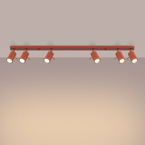 PLAFON LAMPA SUFITOWA LUMINUS RING, 6xGU10, OCHRA CZERWONA, LOFT, 117CM