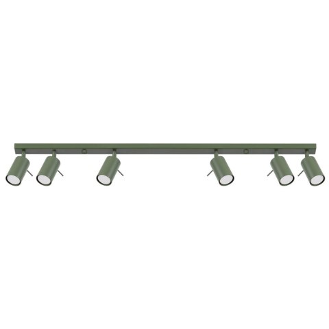 PLAFON SUFITOWY LUMINUS, 6XGU10, OLIWKOWY, NOWOCZESNY, LOFT, STAL, 117CM