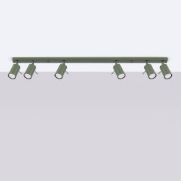 PLAFON SUFITOWY LUMINUS, 6XGU10, OLIWKOWY, NOWOCZESNY, LOFT, STAL, 117CM