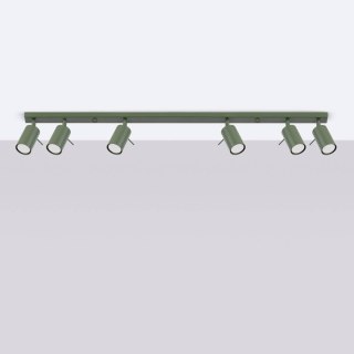 PLAFON SUFITOWY LUMINUS, 6XGU10, OLIWKOWY, NOWOCZESNY, LOFT, STAL, 117CM