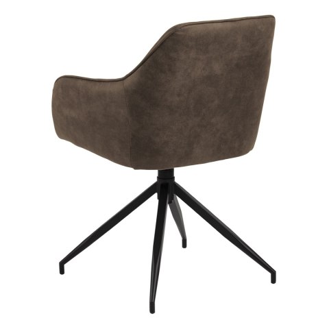 ELEGANCKIE KRZESŁO OBROTOWE DO JADALNI, BRĄZOWE, Z PODŁOKIETNIKAMI, LOFT ELEGANCKIE KRZESŁO OBROTOWE DO JADALNI, BRĄZOWE, Z PODŁOKIETNIKAMI, LOFT