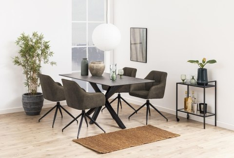 ELEGANCKIE KRZESŁO OBROTOWE DO JADALNI, BRĄZOWE, Z PODŁOKIETNIKAMI, LOFT ELEGANCKIE KRZESŁO OBROTOWE DO JADALNI, BRĄZOWE, Z PODŁOKIETNIKAMI, LOFT