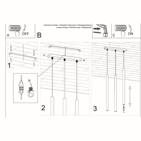 Lampa wisząca PASTELO 3 biała Lampa wisząca PASTELO 3 biała