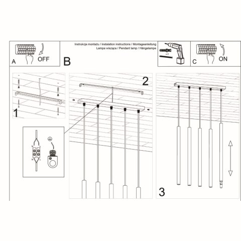 Lampa wisząca PASTELO 5 biała Lampa wisząca PASTELO 5 biała