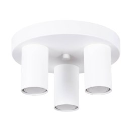 LAMPA SUFITOWA PLAFON MODERNA, BIAŁA, 3XGU10, TUBA, LOFT, STAL, DO SALONU