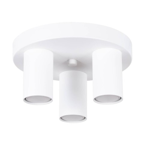 LAMPA SUFITOWA PLAFON MODERNA, BIAŁA, 3XGU10, TUBA, LOFT, STAL, DO SALONU
