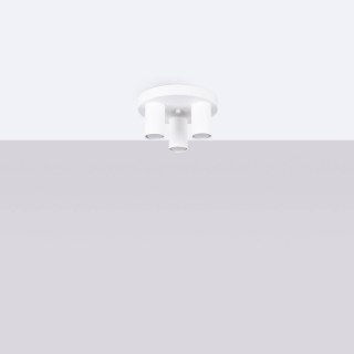 LAMPA SUFITOWA PLAFON MODERNA, BIAŁA, 3XGU10, TUBA, LOFT, STAL, DO SALONU