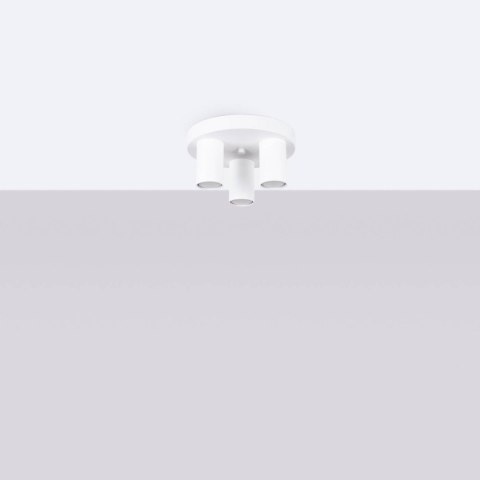 LAMPA SUFITOWA PLAFON MODERNA, BIAŁA, 3XGU10, TUBA, LOFT, STAL, DO SALONU