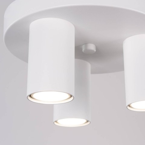 LAMPA SUFITOWA PLAFON MODERNA, BIAŁA, 3XGU10, TUBA, LOFT, STAL, DO SALONU