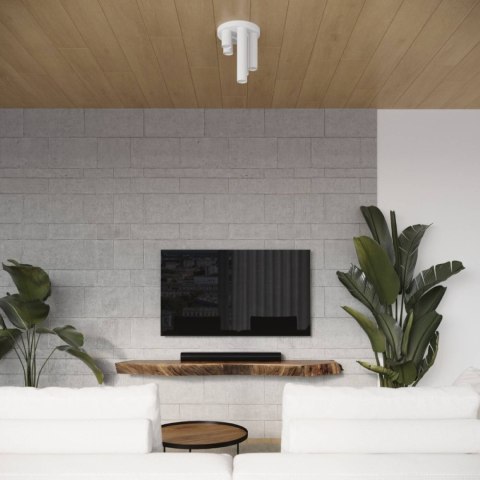 LAMPA SUFITOWA PLAFON MODERNA, BIAŁA, 3XGU10, TUBA, LOFT, STAL, DO SALONU