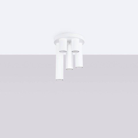 PLAFON LAMPA SUFITOWA MODERNA LAGOS, BIAŁA TUBA, LOFT, GU10, DO SALONU