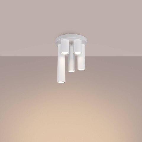 PLAFON LAMPA SUFITOWA MODERNA LAGOS, BIAŁA TUBA, LOFT, GU10, DO SALONU