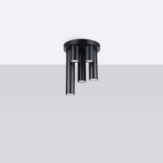LAMPA SUFITOWA MODERNA, PLAFON, CZARNA, TUBA, LOFT, NOWOCZESNA, GU10