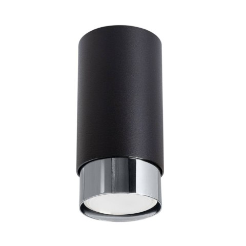 PLAFON SUFITOWY TUBA NERO LUMINA, CZARNY, CHROM, GU10, LAMPA NOWOCZESNA