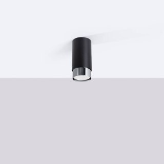 PLAFON SUFITOWY TUBA NERO LUMINA, CZARNY, CHROM, GU10, LAMPA NOWOCZESNA