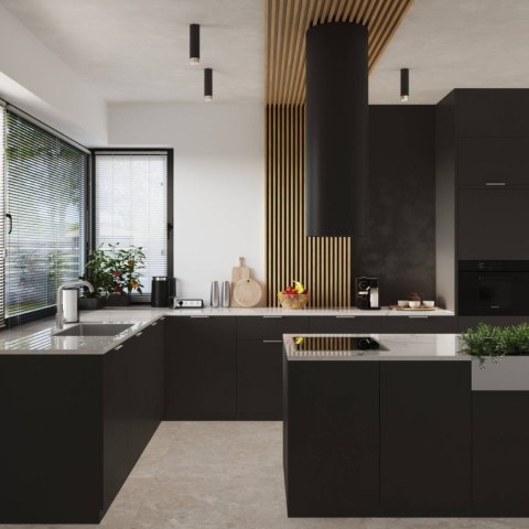 PLAFON SUFITOWY TUBA NERO LUMINA, CZARNY, CHROM, GU10, LAMPA NOWOCZESNA